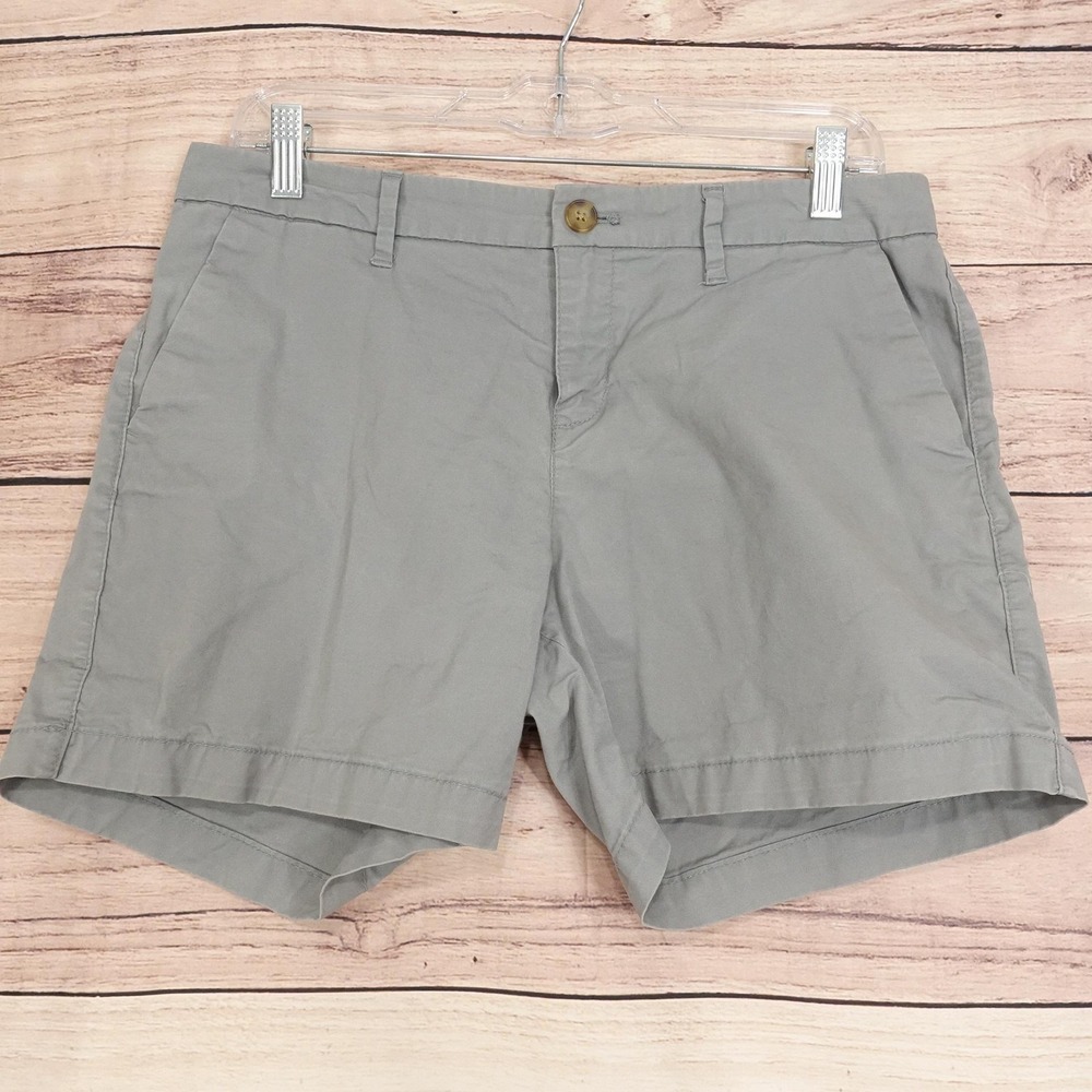 Old Navy Chino Shorts Womens Size 6 Gray Twill 32 Waist 4.5 Inseam Stretch